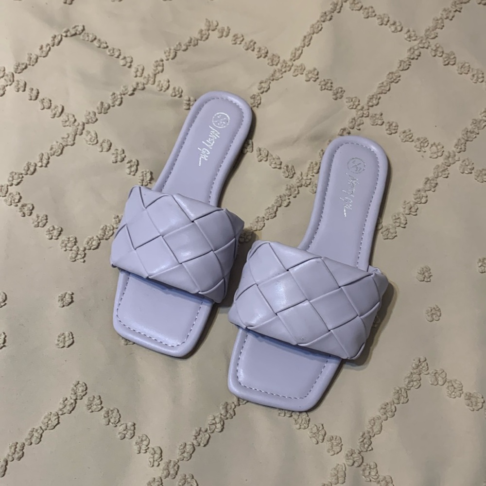 Lavender slip on sandals